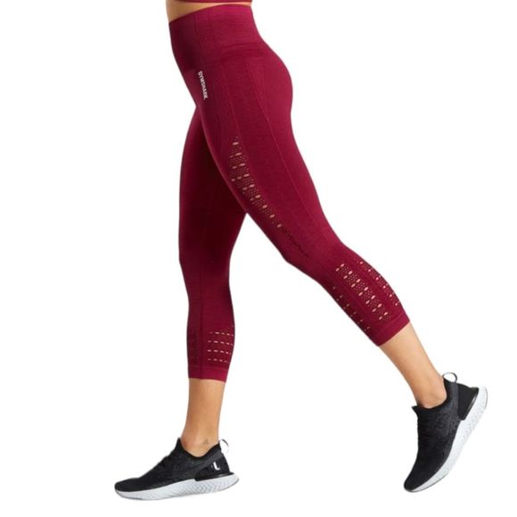 Gymshark Energy Seamless Cropped Leggings in Berry Red women's sz XS - Picture 3 of 15